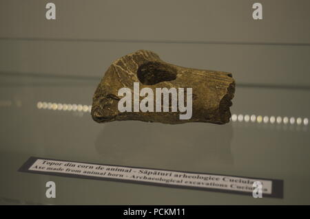 Axe made from animal horn Stock Photo