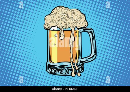 mug of beer. bar restaurant pub Stock Vector
