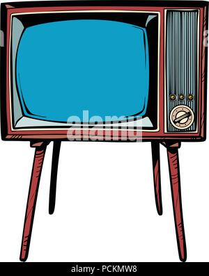 retro TV. Television news and programs Stock Vector