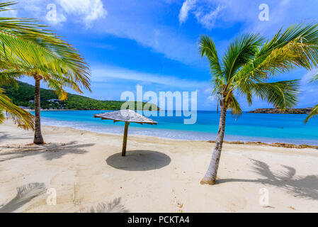 Galleon Beach on  Caribbean island Antigua, English Harbour, paradise bay at tropical island in the Caribbean Sea Stock Photo