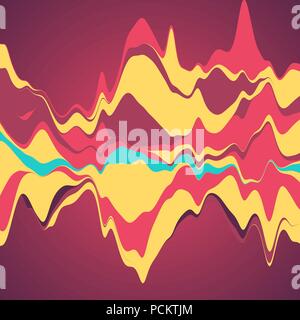 Big data visualization. Streamgraph. Futuristic infographic. Inf Stock Vector