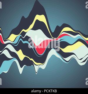 Big data visualization. Streamgraph. Futuristic infographic. Inf Stock Vector