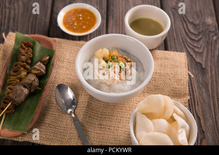 bubur ayam. chicken porridge with soup. indonesian culinary Stock Photo