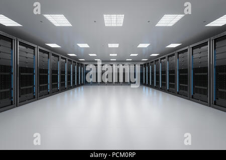 3d rendering server room or data center interior isometric Stock Photo ...