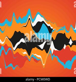 Big data visualization. Streamgraph. Futuristic infographic. Inf Stock Vector
