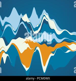 Big data visualization. Streamgraph. Futuristic infographic. Inf Stock Vector