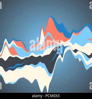 Big data visualization. Streamgraph. Futuristic infographic. Inf Stock Vector