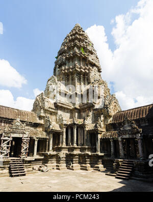 Angkor Wat's central shrine, in Cambodia. Stock Photo