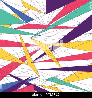 Abstract modern colorful lines triangle futuristic trendy design background. Vector illustration Stock Vector