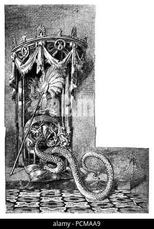 Alegoría de la anarquía con forma de serpiente. Ilustración de ‘La segunda casaca‘ de Galdós. Stock Photo