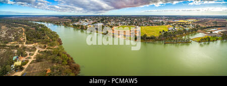 Murray River And Berri Town In Riverland South Australia Aerial