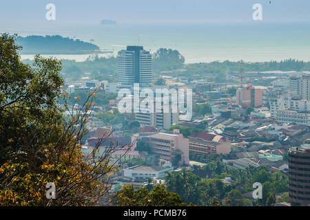 Beautiful landscape view of Phuket city from Khao Rang viewpoint, small hill in Phuket city, Thailand. Stock Photo