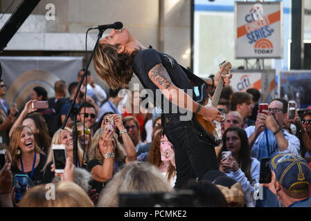 New York, USA. 2nd Aug 2018. Keith Urban performs on NBC's 'Today' show at Rockefeller Center on August 2, 2018 in New York City. Credit: Erik Pendzich/Alamy Live News Stock Photo