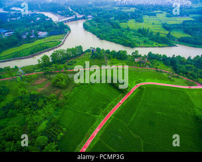 Chengdu, Chengdu, China. 3rd Aug, 2018. Chengdu, CHINA-Aerial photography of Qinggangshu Village in Chengdu, southwest China's Sichuan Province. Credit: SIPA Asia/ZUMA Wire/Alamy Live News Stock Photo