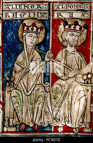 Alfonso VIII de Castilla y Leonor. Stock Photo