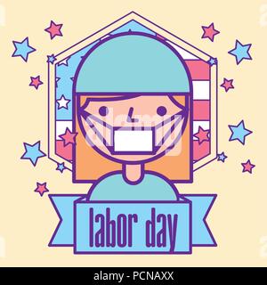 american labor day Stock Vector