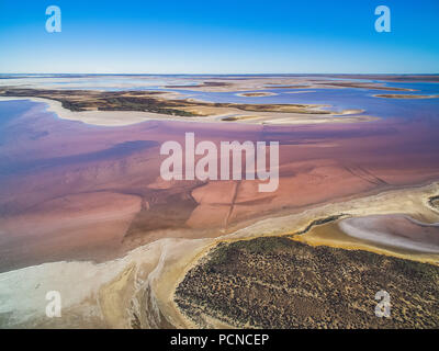 Shallow salt water in Lake Tyrrell, Victoria, Australia Stock Photo