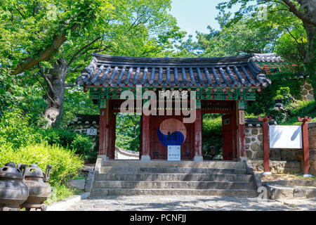 Namhae, South Korea - July 29, 2018 : Chungnyeolsa shrine in Namhae County, South Gyeongsang Province Stock Photo