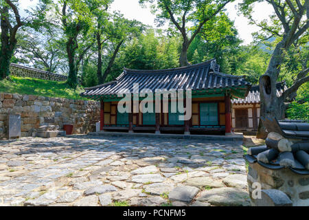 Namhae, South Korea - July 29, 2018 : Chungnyeolsa shrine in Namhae County, South Gyeongsang Province Stock Photo