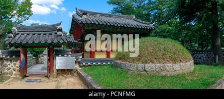 Namhae, South Korea - July 29, 2018 : Chungnyeolsa shrine in Namhae County, South Gyeongsang Province Stock Photo