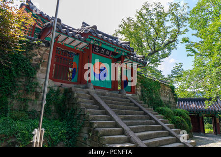 Namhae, South Korea - July 29, 2018 : Chungnyeolsa shrine in Namhae County, South Gyeongsang Province Stock Photo