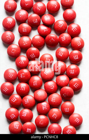 Red coated chocolate candy Stock Photo