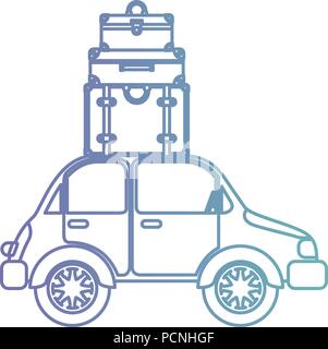 car with suitcases bags pile Stock Vector