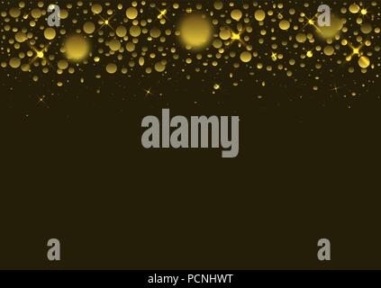 Golden confetti background Stock Vector