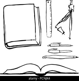 Paterns of school items. Stock Vector