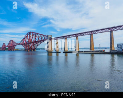 View of the Forth Bridge, a cantilever railway bridge across the Firth of Forth near Edinburgh, Scotland, UK. Stock Photo