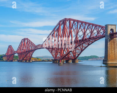 View of the Forth Bridge, a cantilever railway bridge across the Firth of Forth near Edinburgh, Scotland, UK. Stock Photo