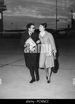 anna karina, jean luc godard, rome 1962 Stock Photo