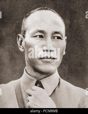 Chiang Kai-shek, 1887 –1975, aka Chiang Chieh-shih, Jiang Jieshi and Chiang Chungcheng.  Political and military leader of the Republic of China.  From These Tremendous Years, published 1938. Stock Photo