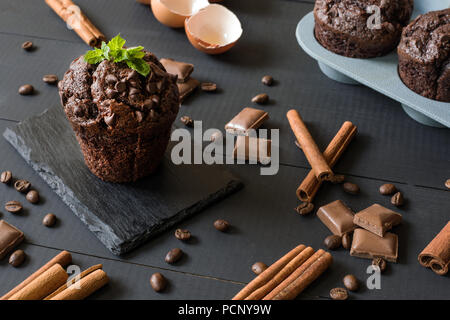 homemade chocolate muffin Stock Photo