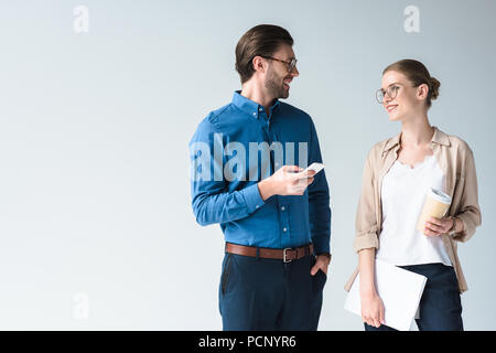 stylish young business partners isolated on white Stock Photo