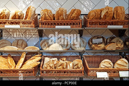 Assorted organic breads Stock Photo