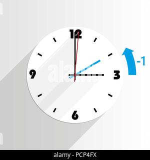 end of daylight saving time DST Stock Vector