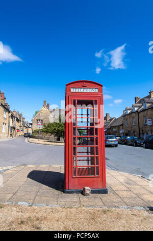 Iconic red phone box in the Cotswold town of Chipping Campden, UK. Stock Photo