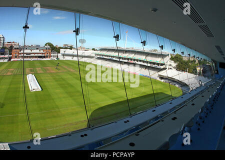 General view from the media centre ahead of Middlesex vs Essex Eagles, Royal London One-Day Cup Cricket at Lord's Cricket Ground on 31st July 2016 Stock Photo