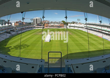 General view from the media centre ahead of Middlesex vs Essex Eagles, Royal London One-Day Cup Cricket at Lord's Cricket Ground on 31st July 2016 Stock Photo