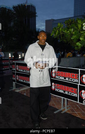 MIAMI - OCTOBER 10: Ron Artest arrives at the 2004 Source Hip-Hop Music Awards at the James L. Knight Center October 10, 2004 in Miami, Florida.   People:  Ron Artest Stock Photo