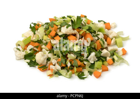 Variety of chopped vegetables on white background Stock Photo - Alamy