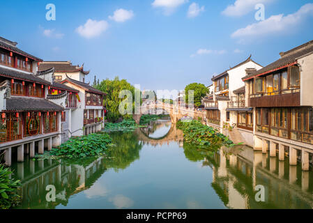 Landscape of Qibao Old Town in Shanghai, China Stock Photo