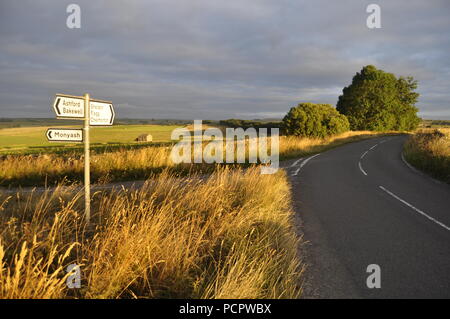 road junction at  Ordnance Survey grid 169678 north-east of Monyash and west of Bakewell in the Derbyshire Peak District, England UK Stock Photo