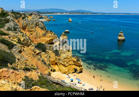 Camilo beach, Praia do Camilo, Lagos, Algarve, Portugal Stock Photo