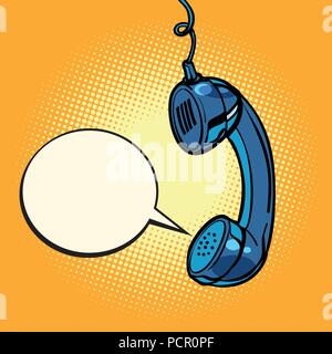 retro handset. comic bubble Stock Vector