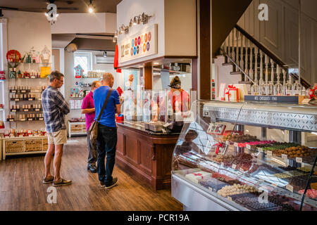 small chocolate shop in quebec canada Stock Photo