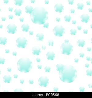 Azure Soap Bubbles Seamless Pattern Stock Vector