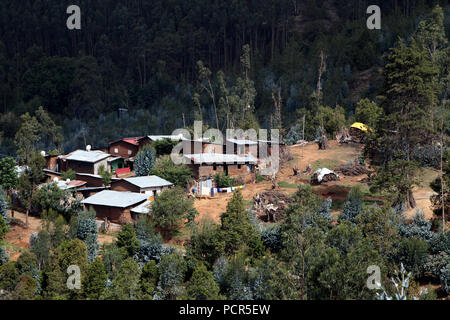 Simple settlement outskirts, Addis Ababa, Ethiopia Stock Photo