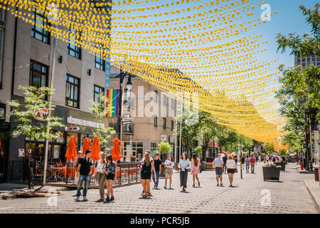 Le Village gai or the Village gay neighborhood in Montreal Canada Stock